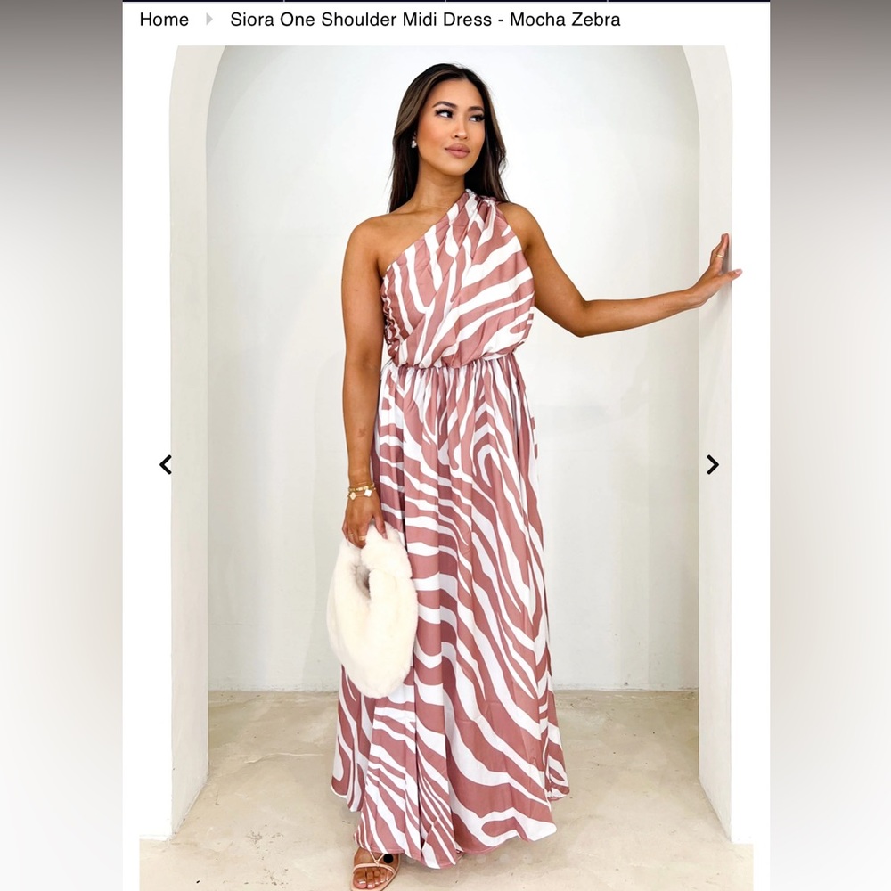 Gingham & Heels one shoulder high waist gown